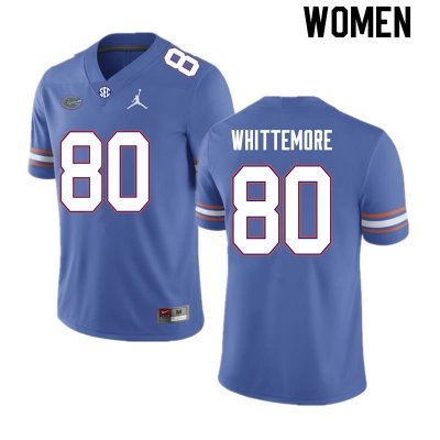 Women's Florida Gators #80 Trent Whittemore NCAA Nike Royal Authentic Stitched College Football Jersey GNK2062YO